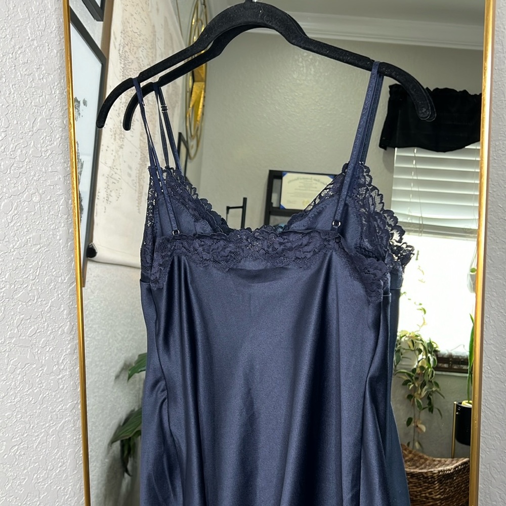 House of CB 'Soraya' Navy Satin Slip Dress NWOT - Picture 10 of 11